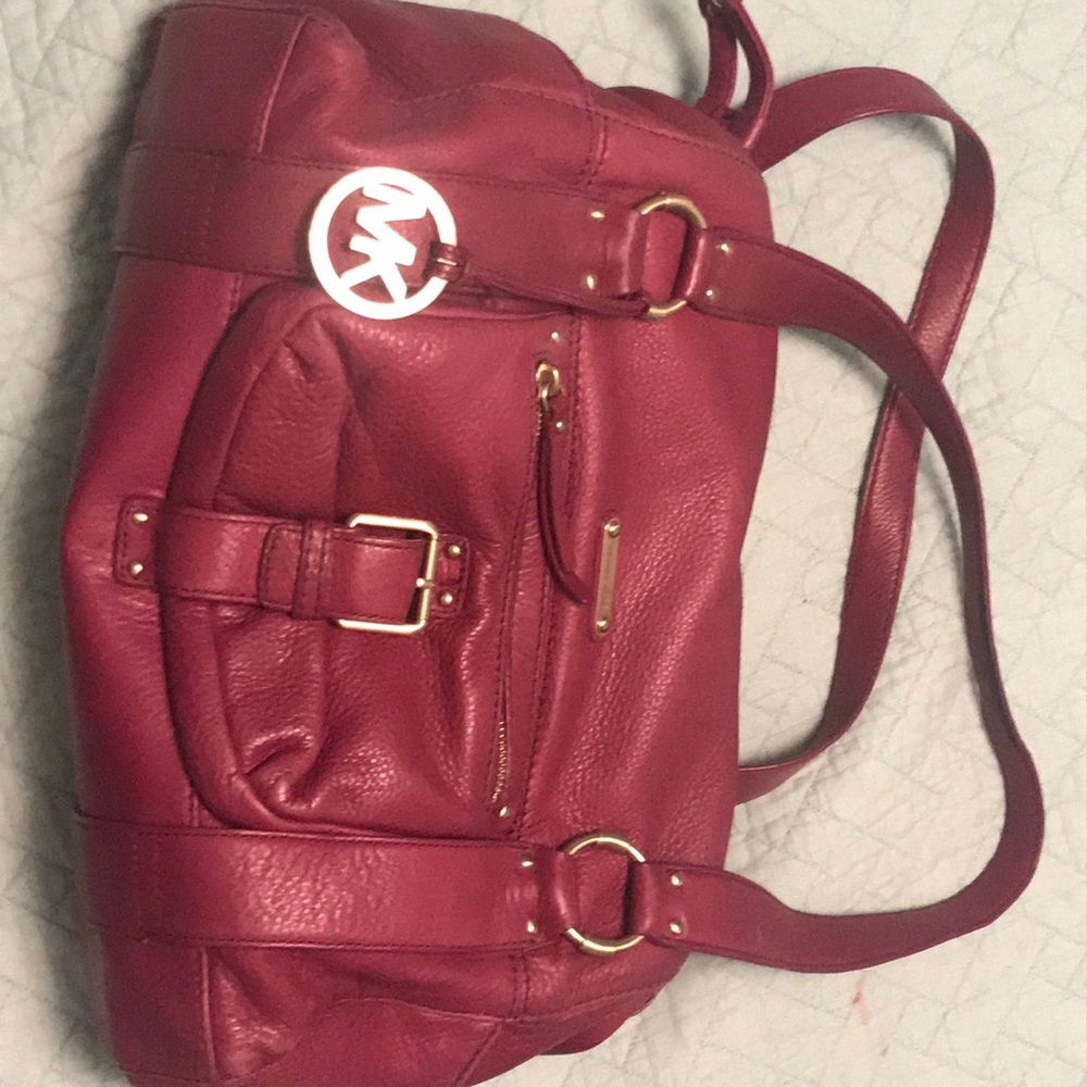 Wine coloured Michael Kors leather purse